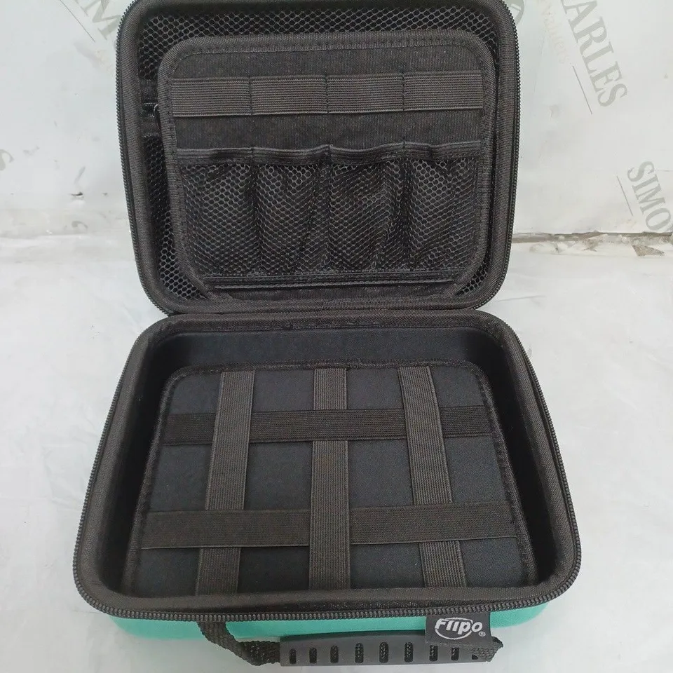 BOXED LOT OF 2 GREEN STORAGE CASES BY FLIPO