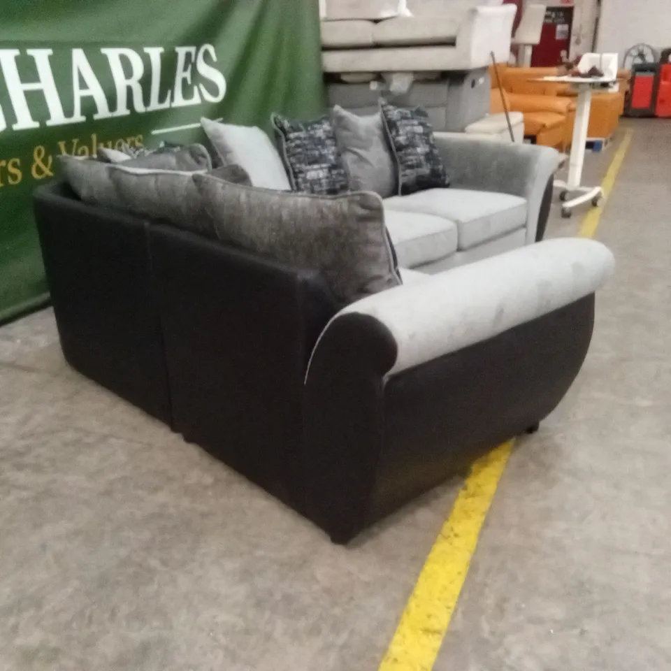 LANA FABRIC AND FAUX LEATHER LEFT HAND CORNER GROUP SOFA RRP £1109