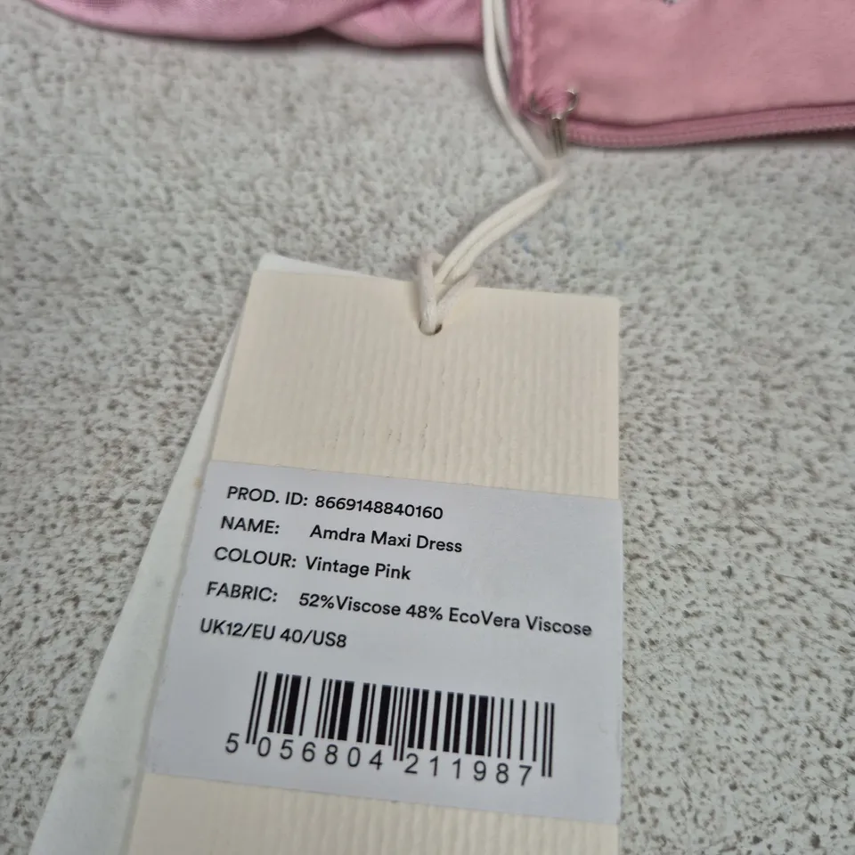 OMNES AMDRA MAXI DRESS – VINTAGE PINK, UK12 (EU40/US8)