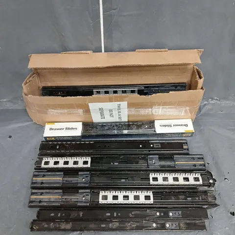 BOX OF APPROX. 10 ASSORTED BALL BEARING DRAWER SLIDES