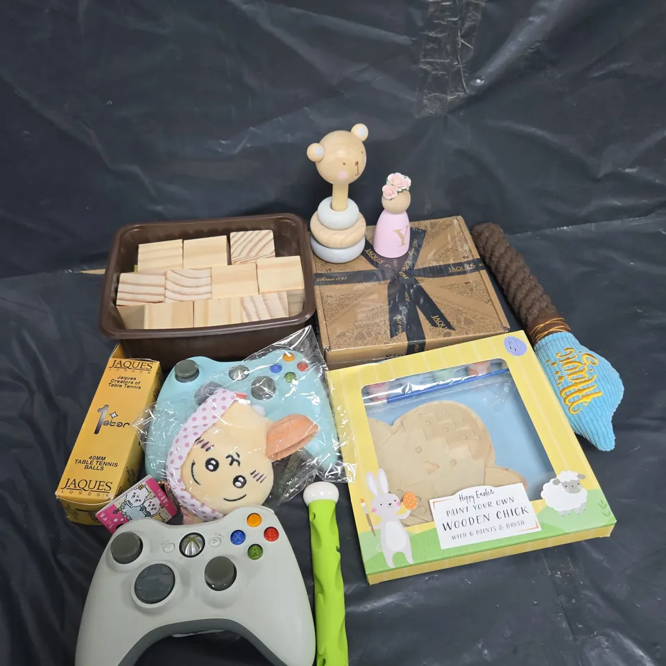 APPROXIMATELY 15 ASSORTED TOYS & GAMES TO INCLUDE BABY TOYS, HOT WHEELS AND XBOX CONTROLLERS