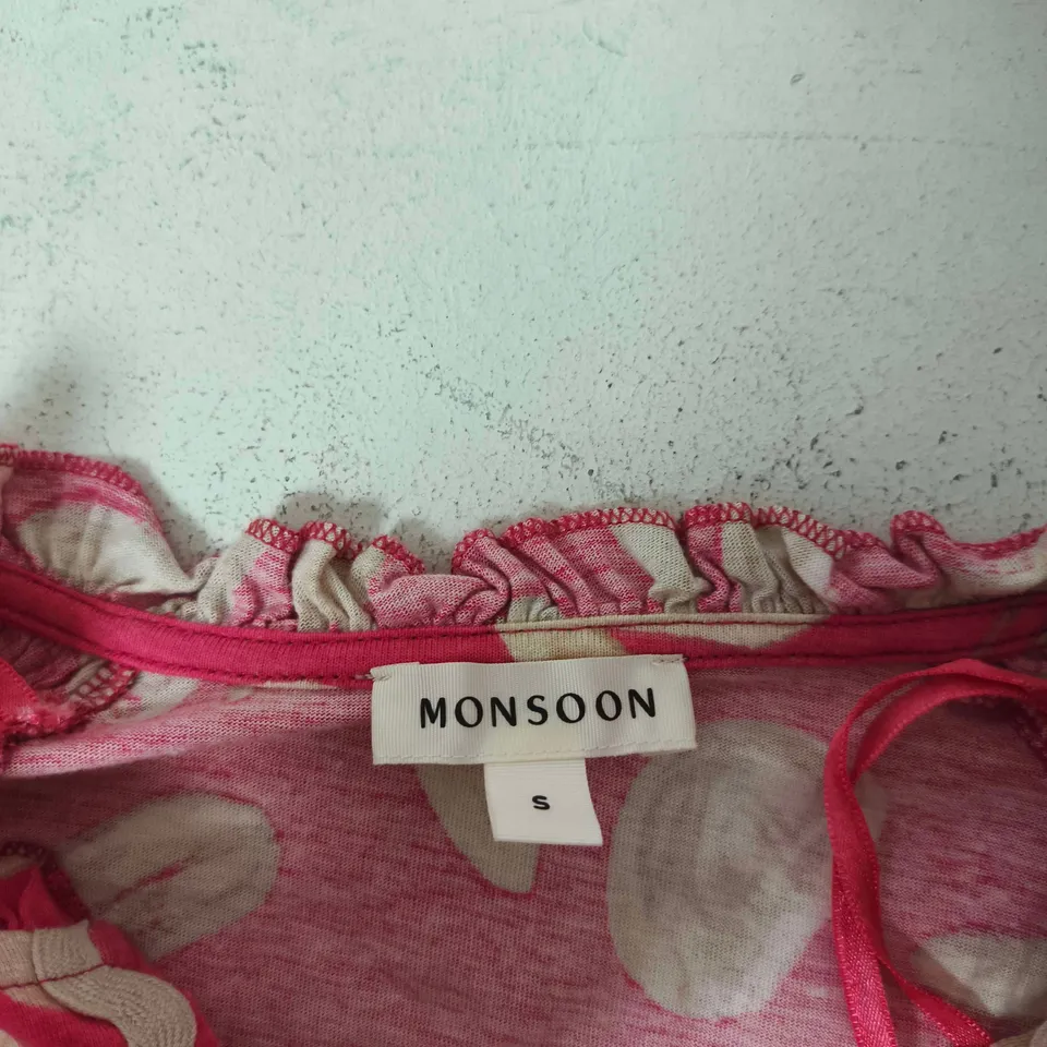 MONSOON WOMEN'S PINK FLORAL DRESS – UK S
