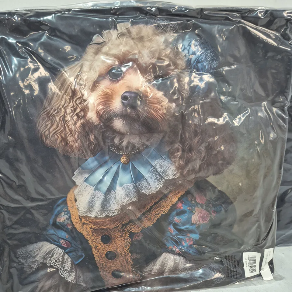 LOT OF 16 AS NEW TOP DOG POODLE THEMED FILLED CUSHIONS - 45X45CM