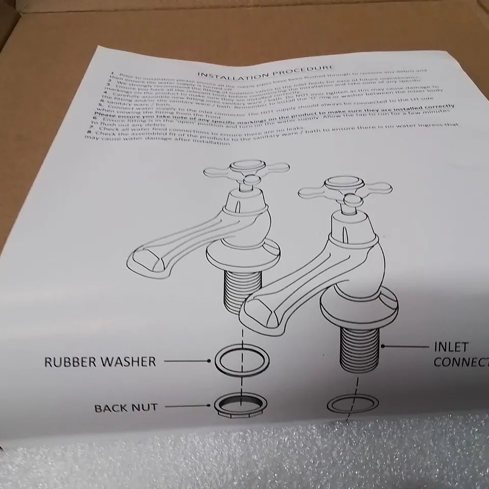 BOXED WHITE TOPAZ WITH CROSSHEAD TOPAZ BASIN MIXER