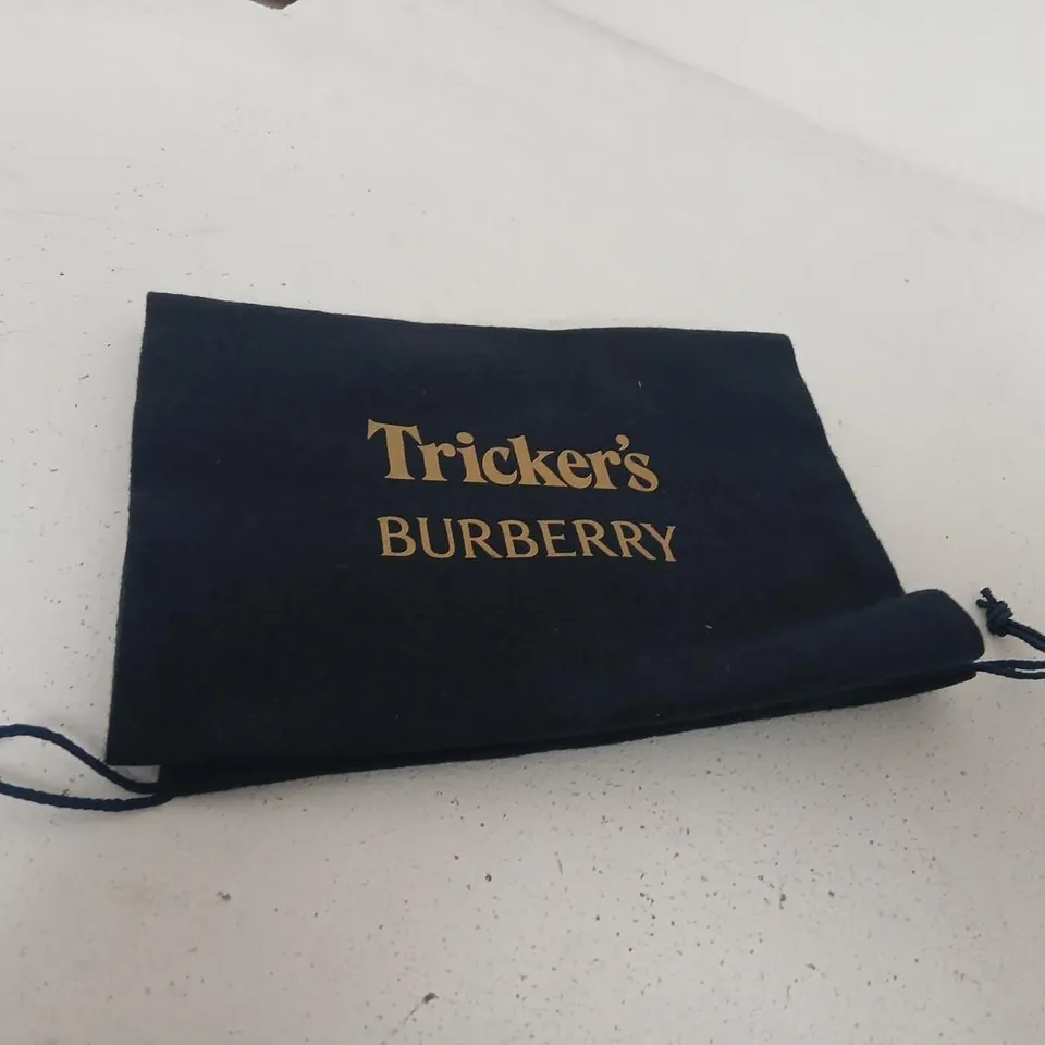 TRICKER'S FOR BURBERRY DERBY SHOES – AUBERGINE LEATHER, UK 2, RUBBER SOLE