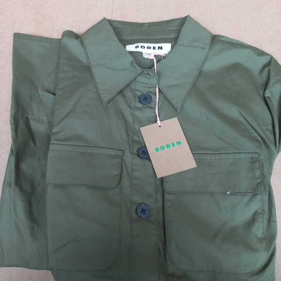 BODEN OLIVE GREEN UTILITY SHIRT – BUTTON-FRONT WITH CHEST POCKETS SIZE 10R
