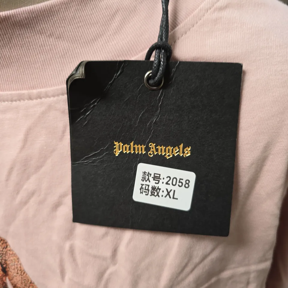 PALM ANGELS PINK TEDDY GRAPHIC T-SHIRT – XL