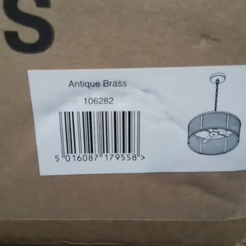 BOXED CEILING LIGHT ANTIQUE BRASS