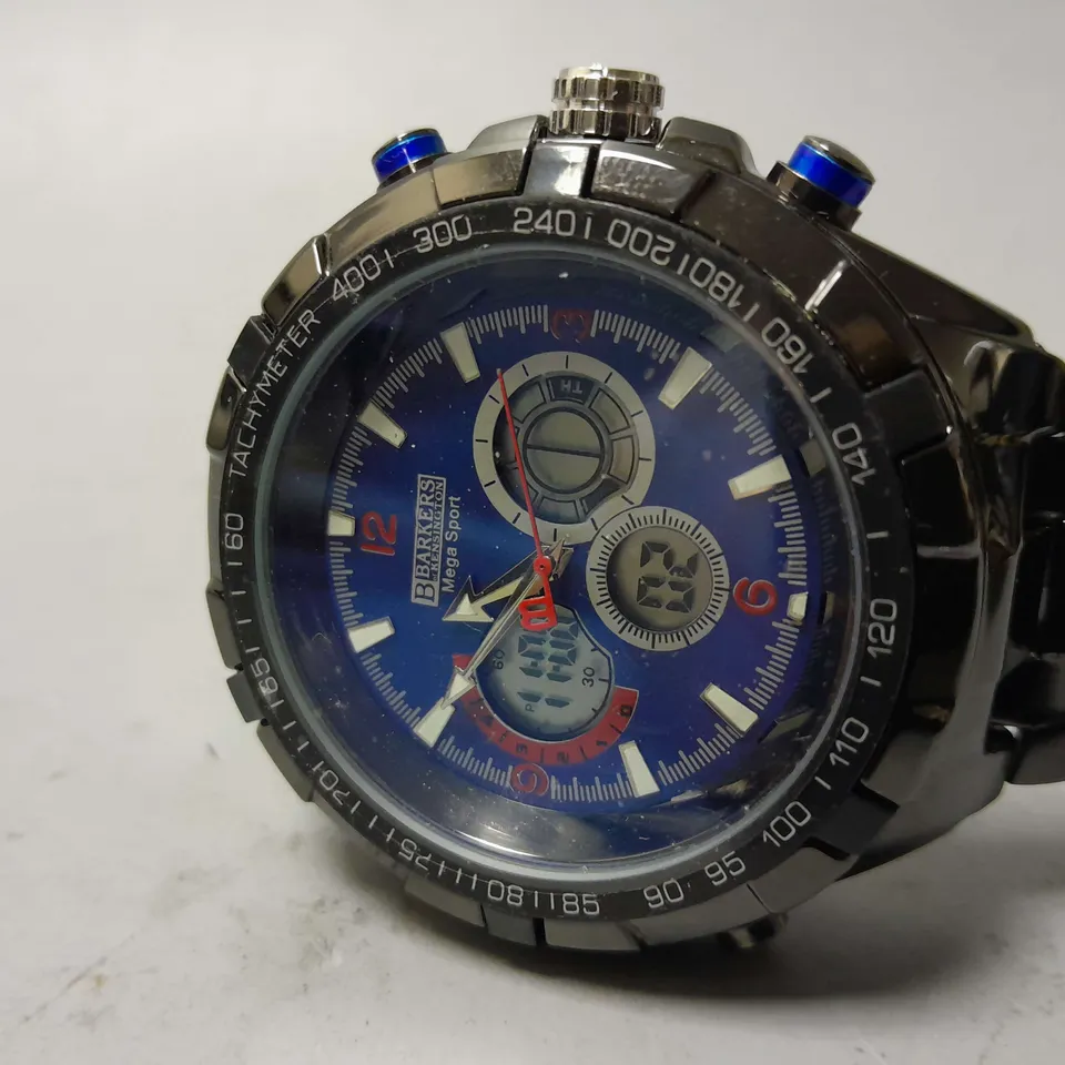 BOXED BARKERS OF KENSINGTON MEGA SPORT BLUE WATCH