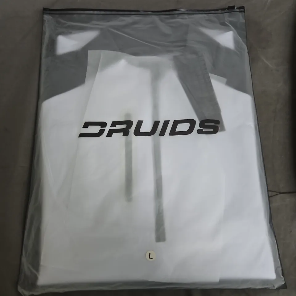 BAGGED DRUIDS RAGLAN MIDLAYER IN WHITE – UK L