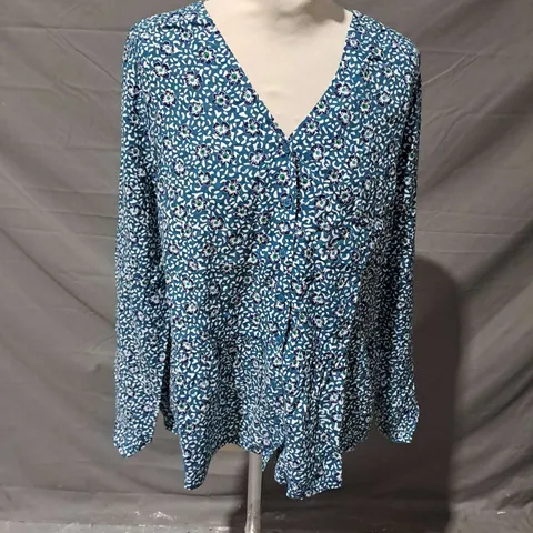 SEASALT CORNWALL DAUGHTER TOP IN ALPINE CARVING ATLANTIC SIZE 14
