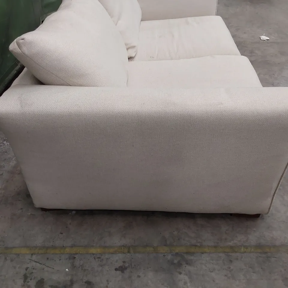QUALITY DESIGNER LARGE THREE SEATER NATURAL FABRIC 