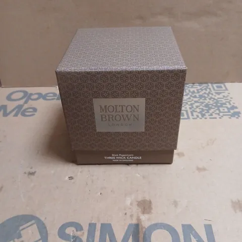 MOLTON BROWN LONDON BLACK PEPPERCORN THREE WICK CANDLE – 480G BOXED