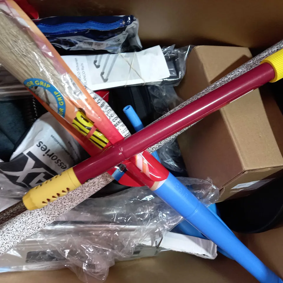 BOX OF APPROXIMATELY 20 ASSORTED HOUSEHOLD ITEMS TO INCLUDE BBQ CHARCOAL TABLETS, STORAGE BOX, WINDOW FILM, ETC
