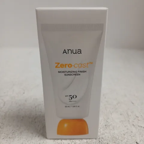 BOXED AND SEALED ANUA ZERO-CAST MOISTURISING SUNSCREEN SPF50 (PA++++), 50 ML