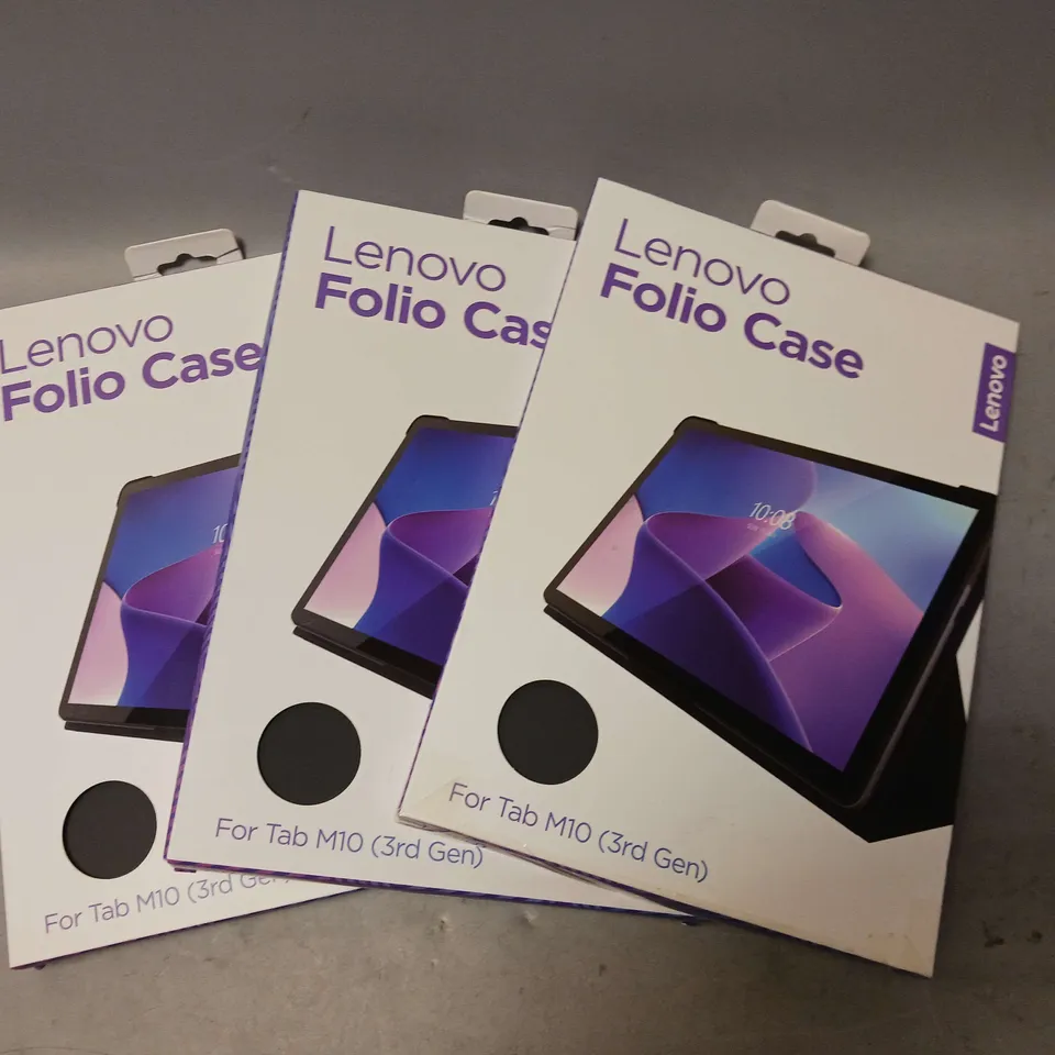 LOT OF 3 LENOVO FOLIO CASE FOR TAB M10 3RD GEN