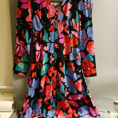 FINERY LADIES FLORAL MULTI-COLOURED MAXI DRESS SIZE 8