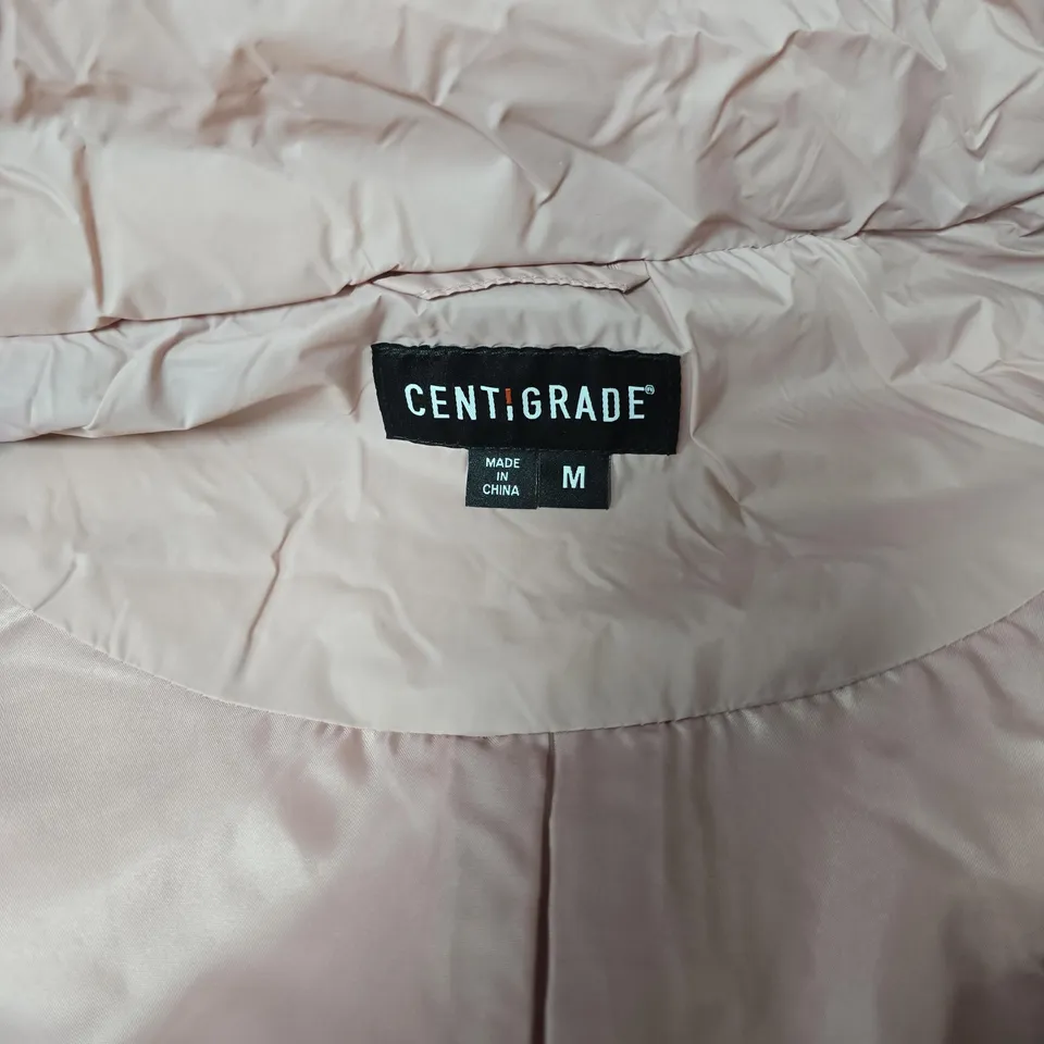 CENTIGRADE PINK PADDED SLEEVELESS HOODED JACKET MEDIUM
