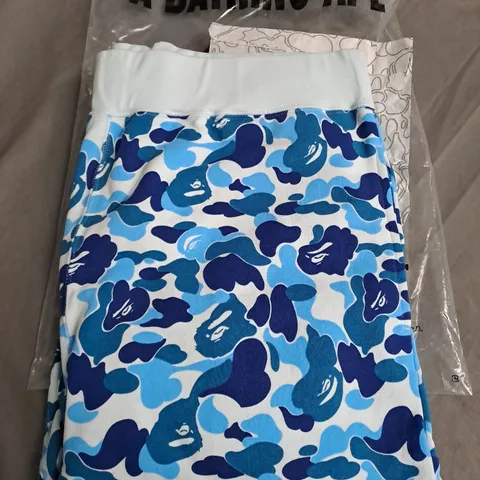 A BATHING APE TRACKSUIT BOTTOMS, BLUE - SIZE 2XL
