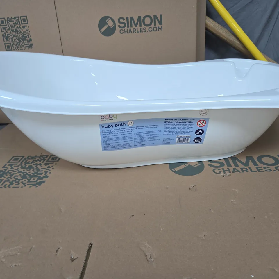 BOOTS BABY BATH – WHITE PLASTIC BABY BATH TUB (0+ MONTHS)