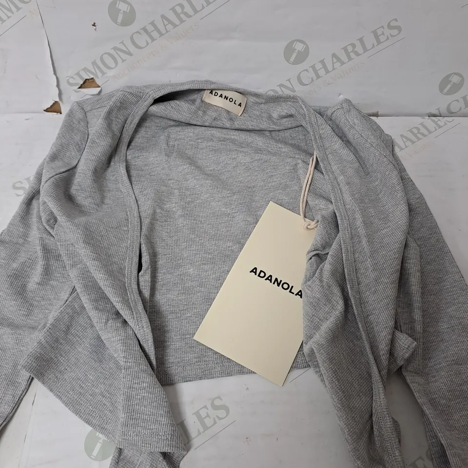 ADANOLA RIB WRAP CARDIGAN GREY MELANGE XXS