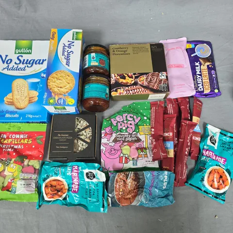 LOT OF ASSORTED FOOD ITEMS TO INCLUDE SAUCER SWEETS, NO ADDED SUGAR BISCUITS AND VARIOUS SWEET PACKS
