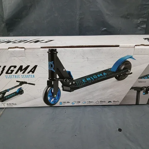 BOXED XOOTZ ENIGMA LITHIUM E-SCOOTER - BLUE - COLLECTION ONLY 