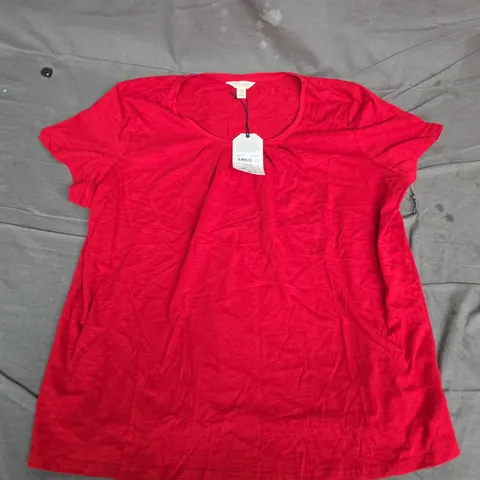 SEASALT CORNWALL APPLETREE T-SHIRT - RED, ORGANIC COTTON, UK 18 (EU 46, US 14)