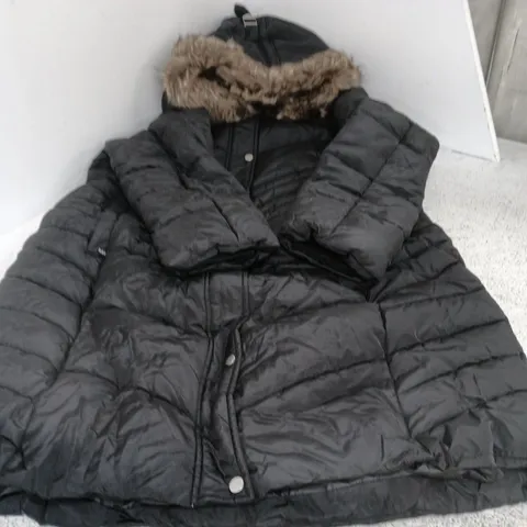 CENTIGRADE BLACK PUFFER JACKET WITH FUR TRIM β MENβS, UK 2XL