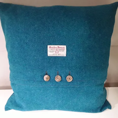 HARRIS TWEED FILLED CUSHION IN GREEN