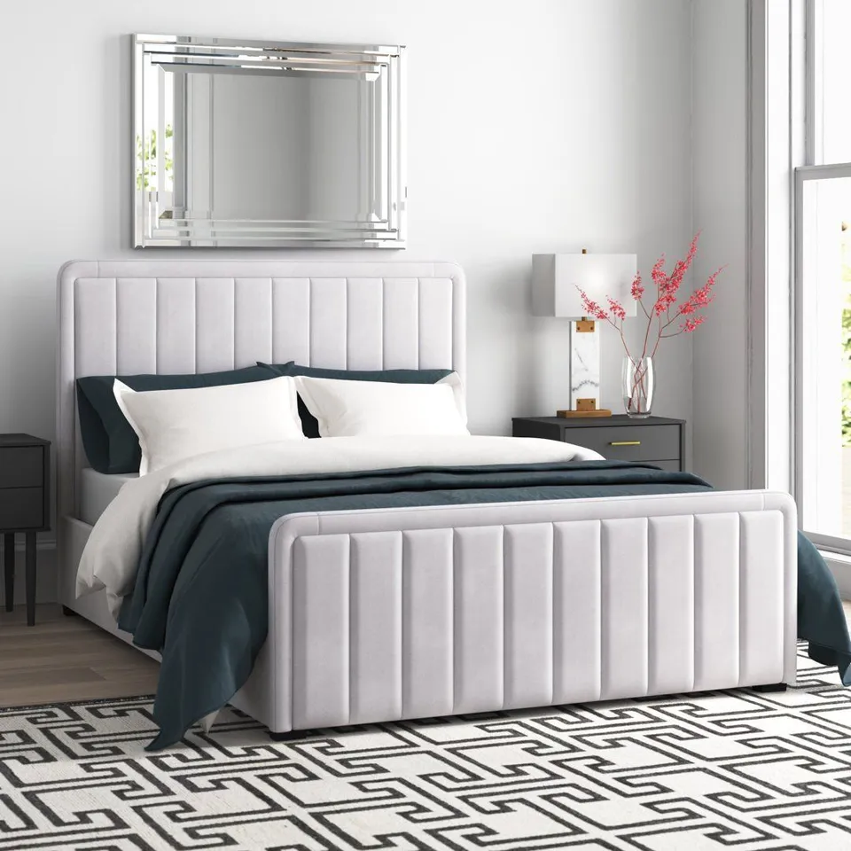 BOXED ALTGELD UPHOLSTERED OTTOMAN BED -3 BOXES- -CREAM- -SINGLE-