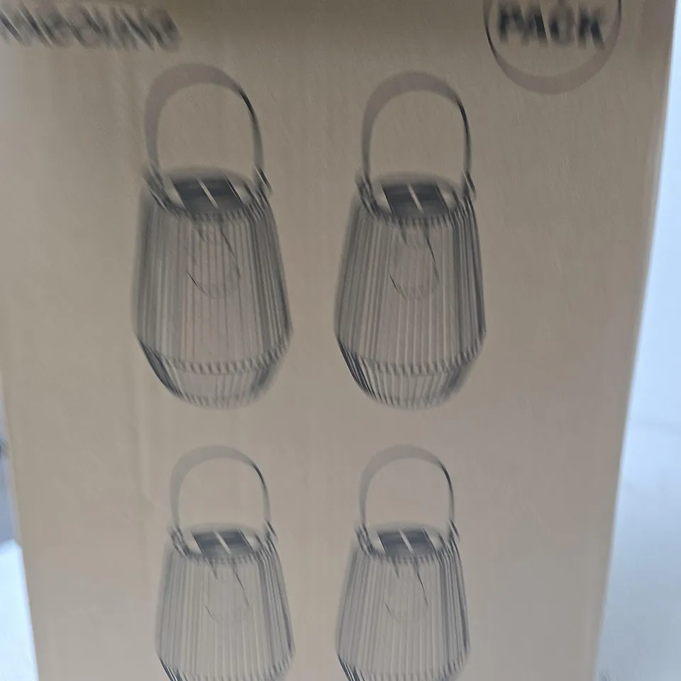 DECORATIVE WOODEN SLAT LANTERNS – SET OF 4