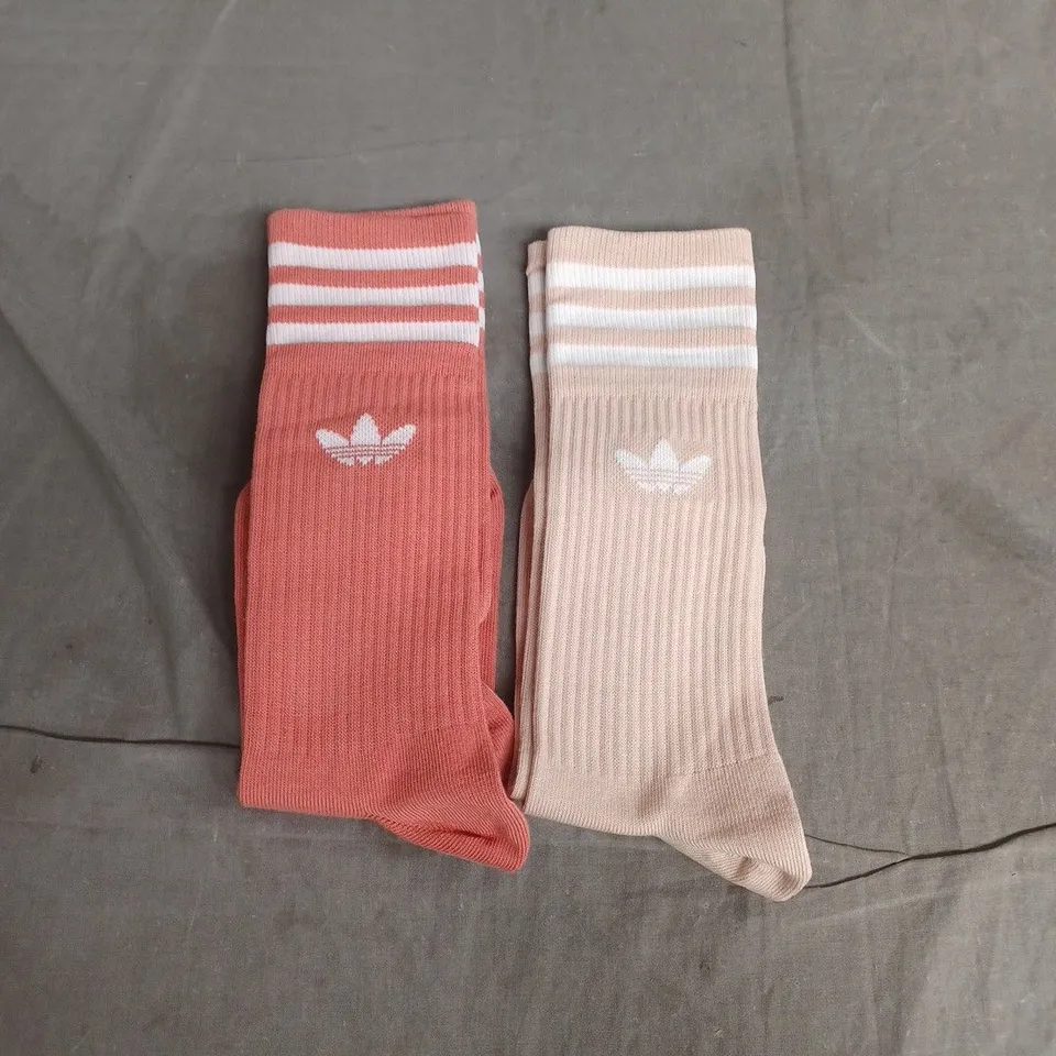 ADIDAS RIBBED SOCKS WITH TREFOIL LOGO – PINK & BEIGE (PAIR)