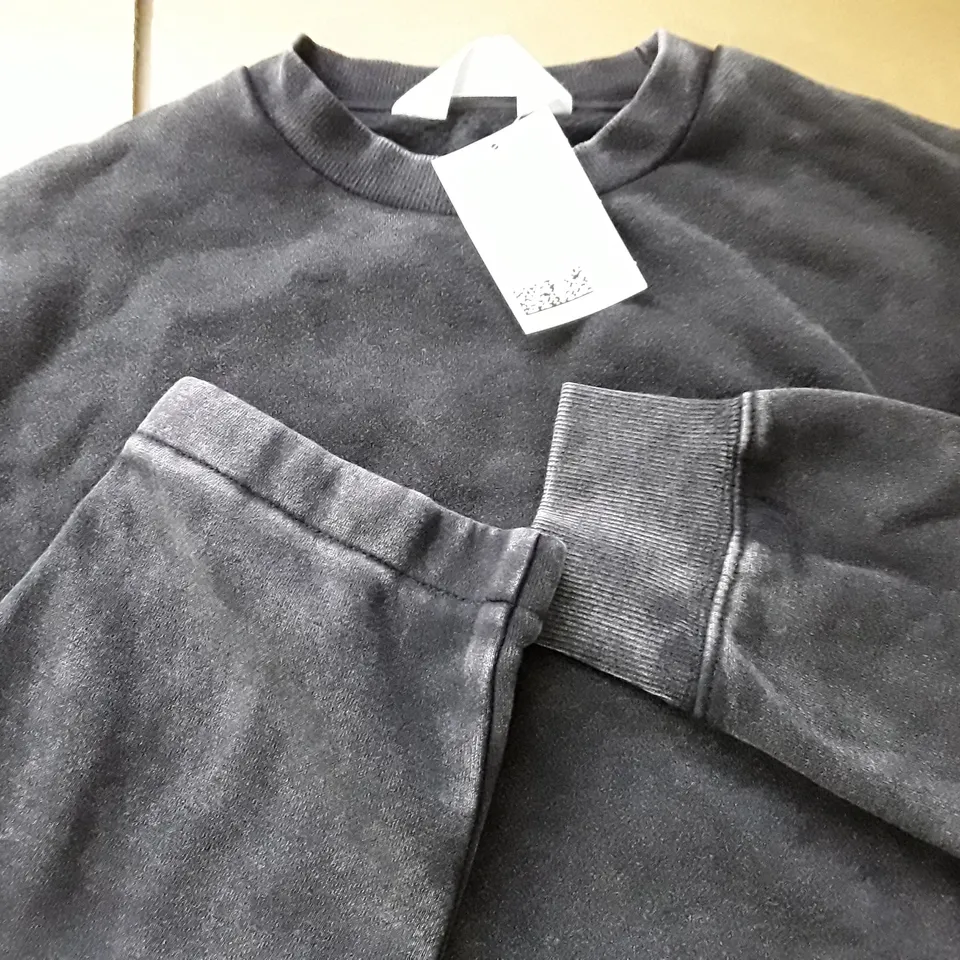 H&M WASHED BLACK KIDS TRACKSUIT - 12/13 YRS