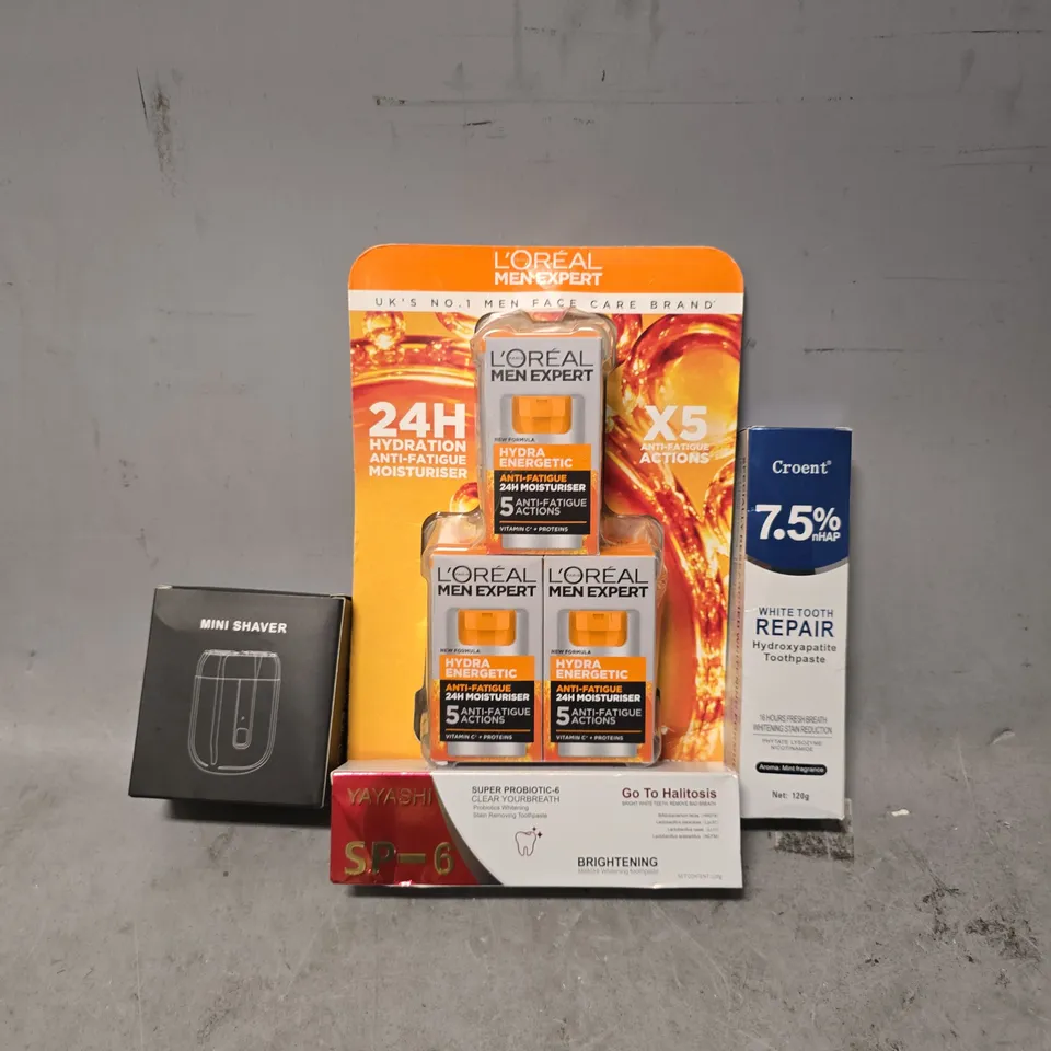 APPROXIMATELY 15 ASSORTED HEALTH & BEAUTY ITEMS TO INCLUDE - L'OREAL MEN EXPERT 24H MOISTURISER , MINI SHAVER ETC