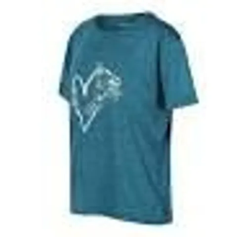 BRAND NEW REGATTA FINDLEY T-SHIRT IN GULFSTREAM - UK KIDS 7/8 YRS