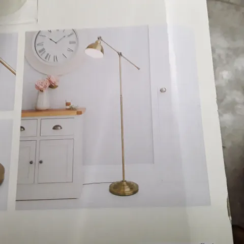 BOXED LEVER ARM READING FLOOR LAMP