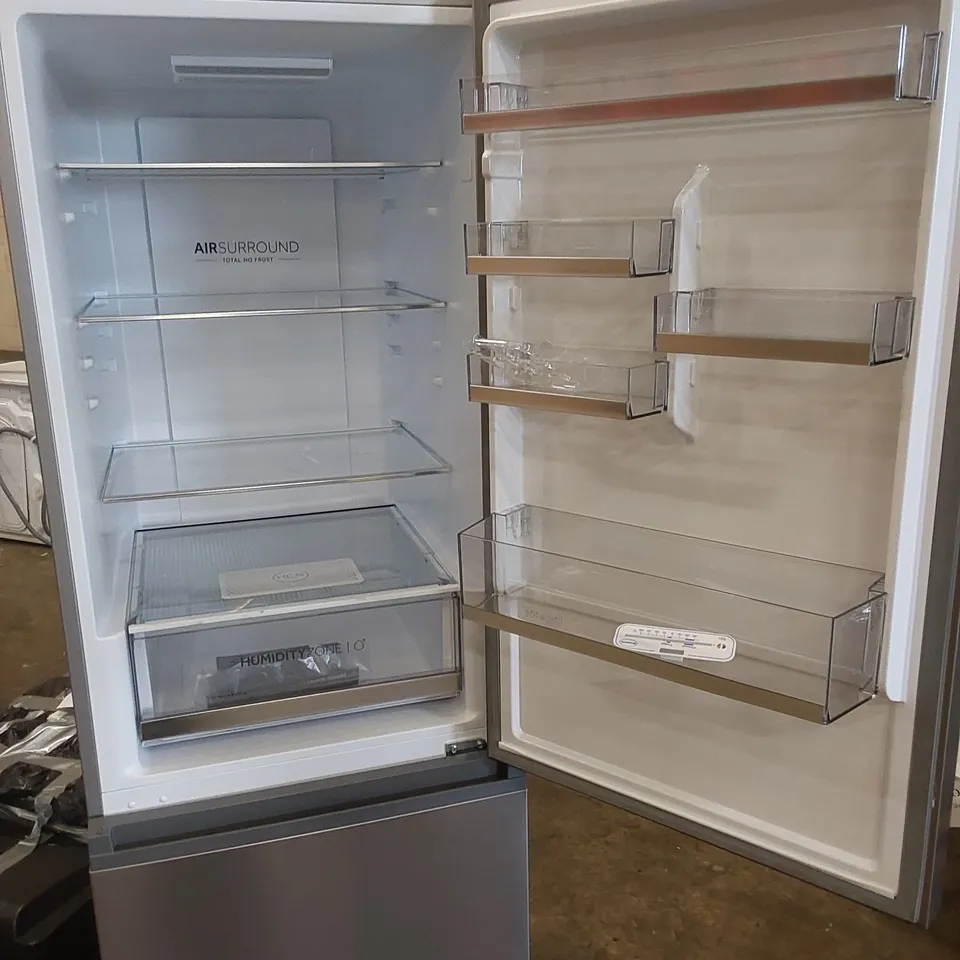 HAIER FREESTANDING 60/40 FROST FREE FRIDGE FREEZER IN SILVER, MODEL: HDW1618DNPK