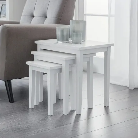 BOXED ELVINA 3 PIECE NEST OF TABLES - WHITE (1 BOX)
