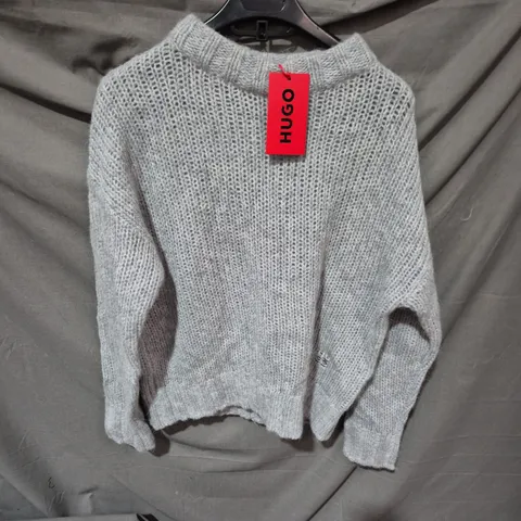 HUGO KNITTED JUMPER – GREY – UK 8 (S)