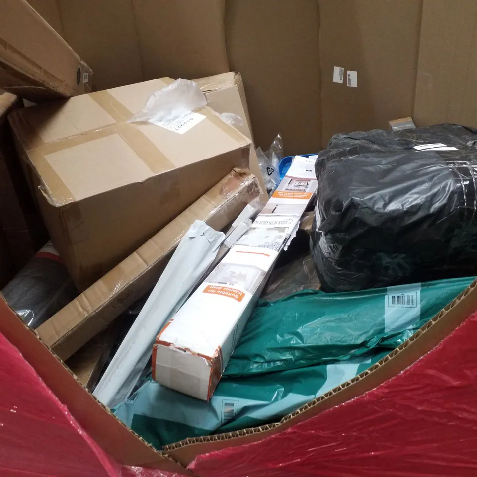 PALLET CONTAINING ASSORTED PRODUCTS INCLUDING CEILING LED FAN LIGHT, RETRACTABLE SAFETY GATE, PORTABLE AIR COOLER, TRUNKI KIDS SUITCASE & FRENCH STYLE SKETCH BOX EASEL