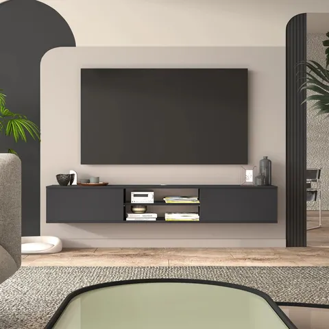 BOXED BONACCI FLOATING TV STAND UP TO 80" TVS WALL MOUNTED MEDIA CONSOLE 