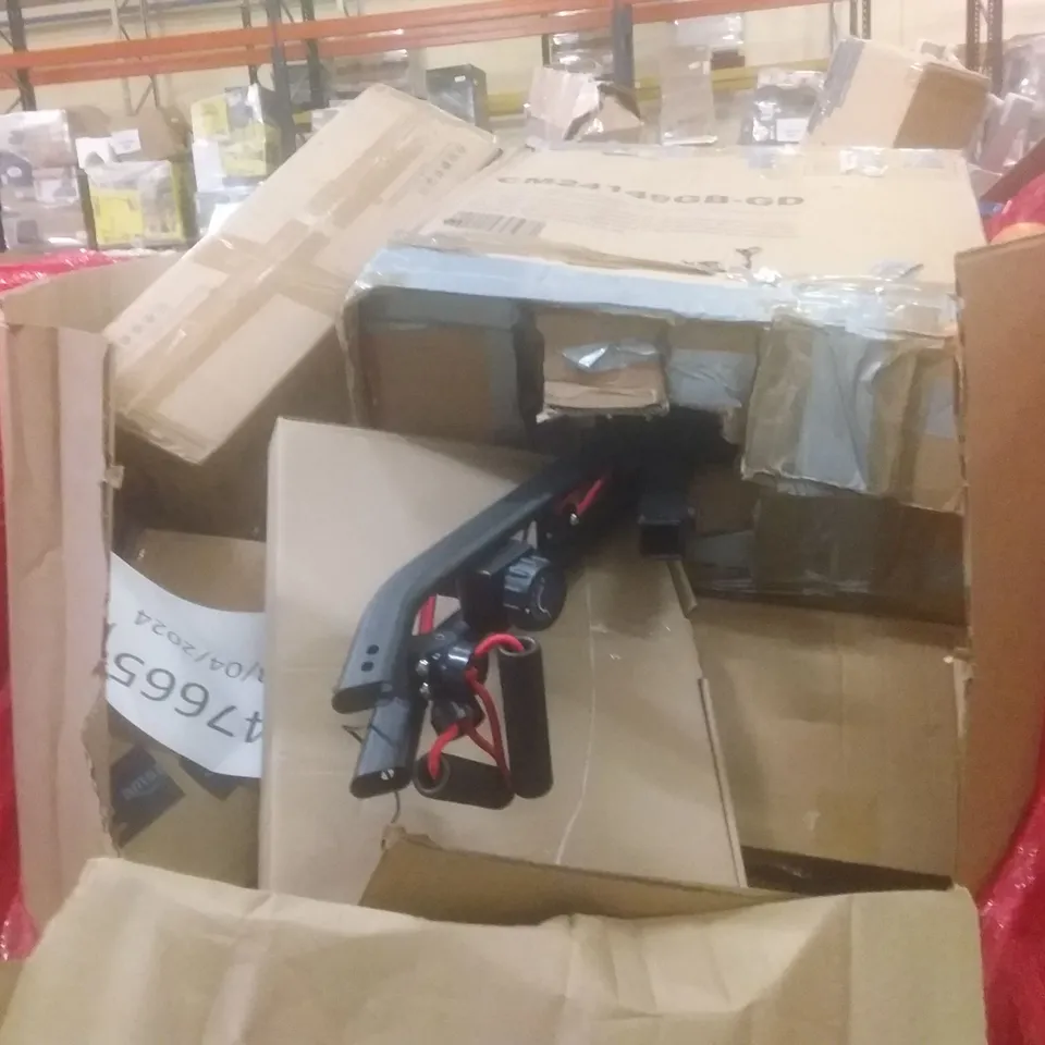 PALLET OF ASSORTED HOUSEHOLD PRODUCTS AND ITEMS, INCLUDING; EXERCISE MACHINE, BABY PLAYPEN, BOXED FURNITURE ETC 