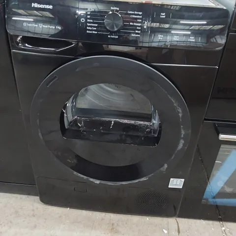 HISENSE 9Kg TWIN FLOW HEAR PUMP CONDENSER DRYER BLACK DHGE901B