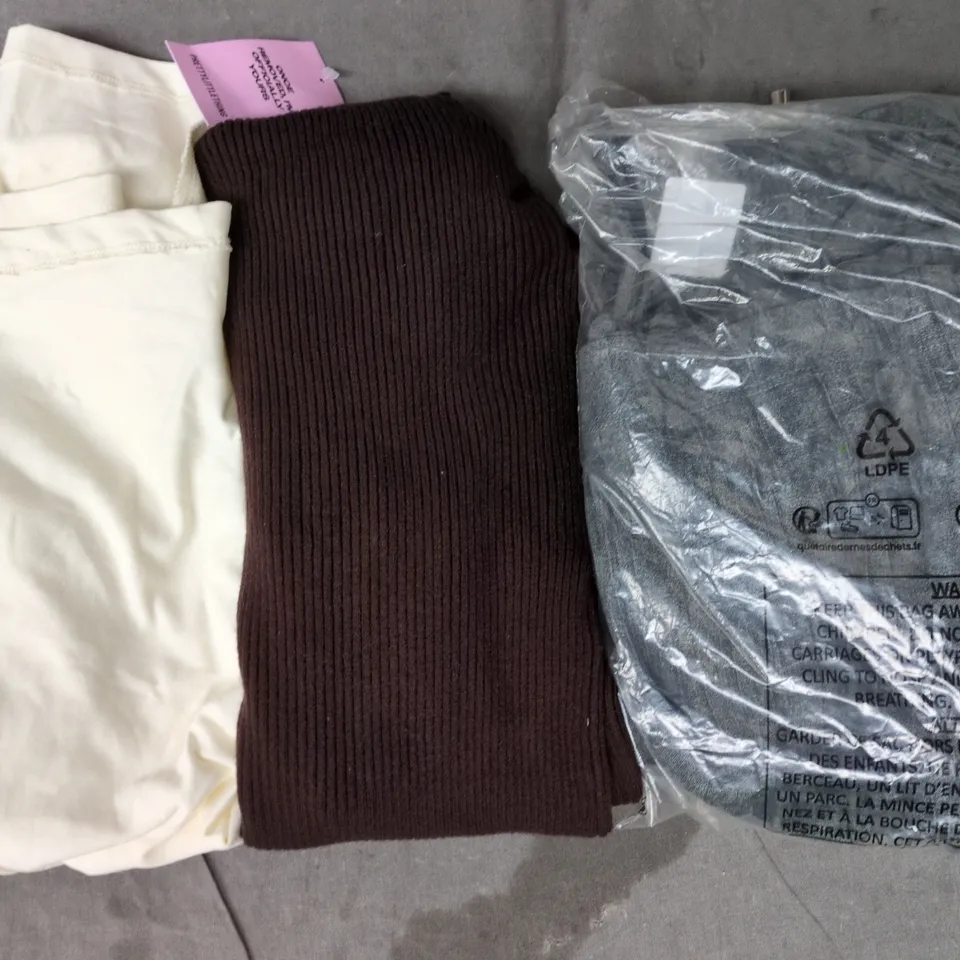 APPROXIMATELY 12 ASSORTED CLOTHING AND FASHION PRODUCTS IN VARIOUS STYLES AND SIZES - COLLECTION ONLY