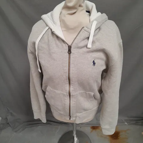 POLO RALPH LAUREN ZIP UP HOODIE IN GREY SIZE M