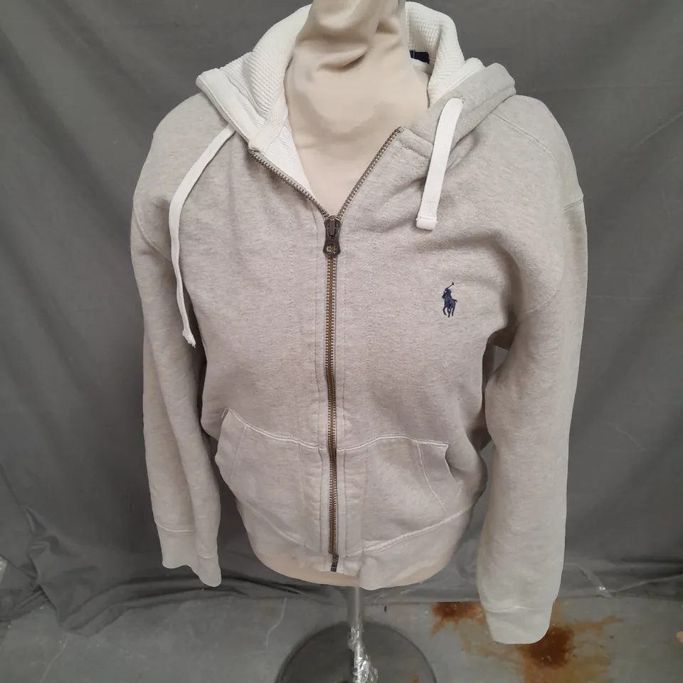 POLO RALPH LAUREN ZIP UP HOODIE IN GREY SIZE M