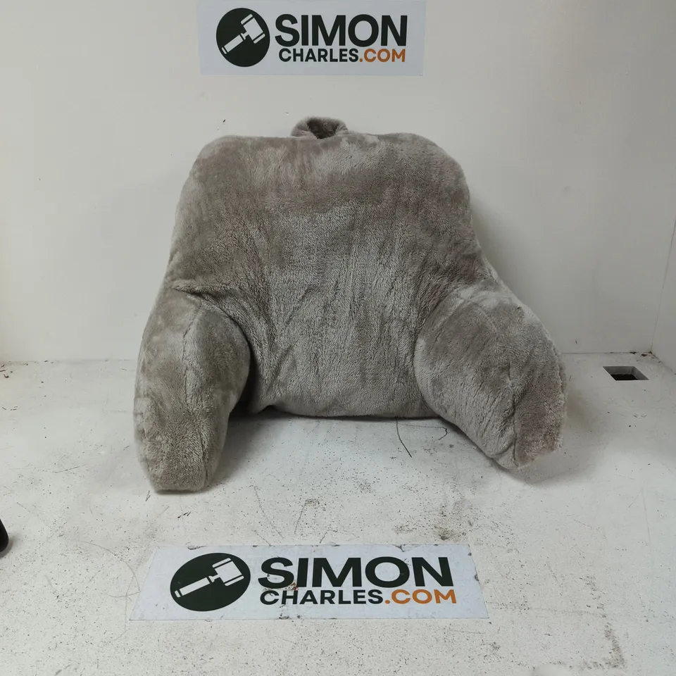 GREY FAUX FUR CUDDLE BACK PILLOW