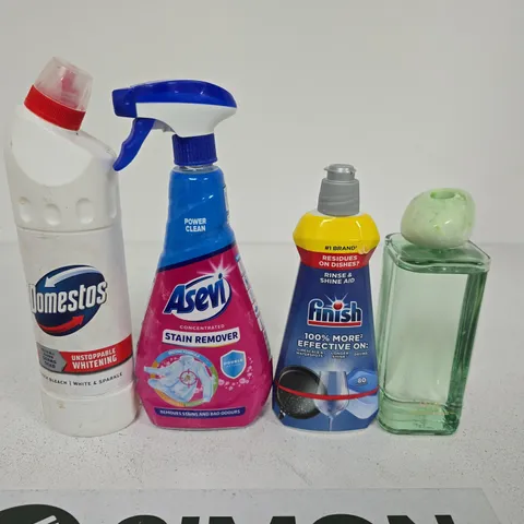 APPROXIMATELY 5 ASSORTED HOUSEHOLD ITEMS TO INCLUDE FINISH, ASEVI AND DOMESTOS