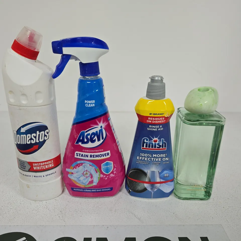 APPROXIMATELY 5 ASSORTED HOUSEHOLD ITEMS TO INCLUDE FINISH, ASEVI AND DOMESTOS 